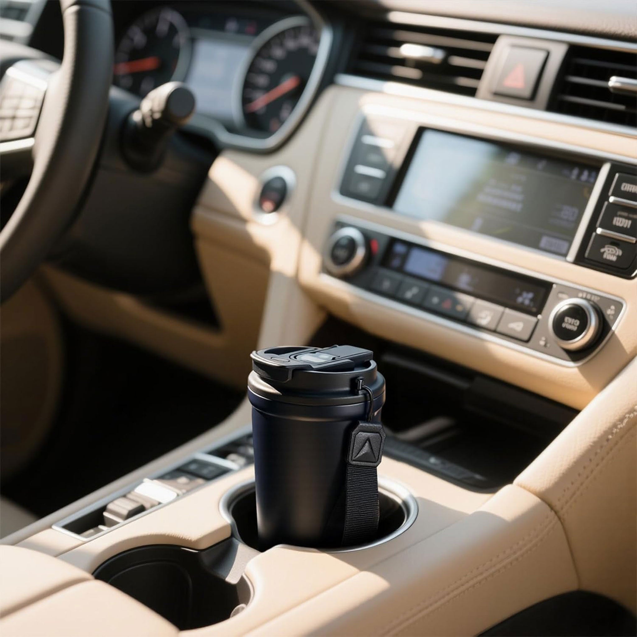 316 Stainless Steel Portable Thermos Coffee Cup with Lid & Straw