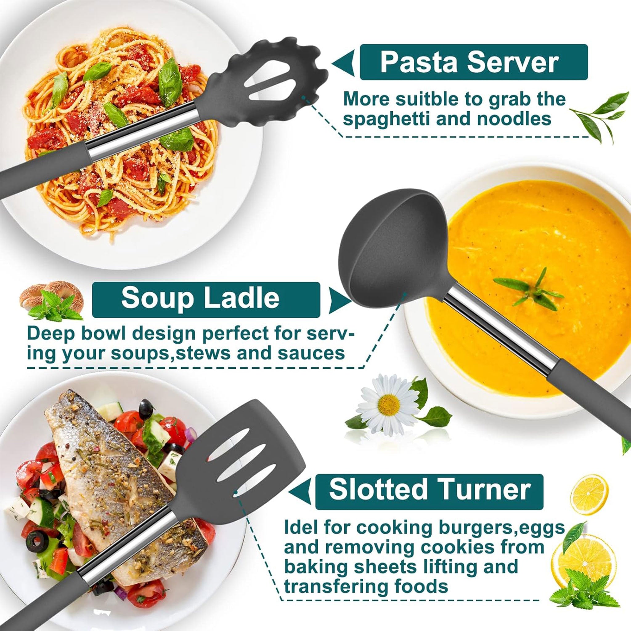 33-Piece Silicone Kitchen Utensils Set – Non-Stick Cooking Tools