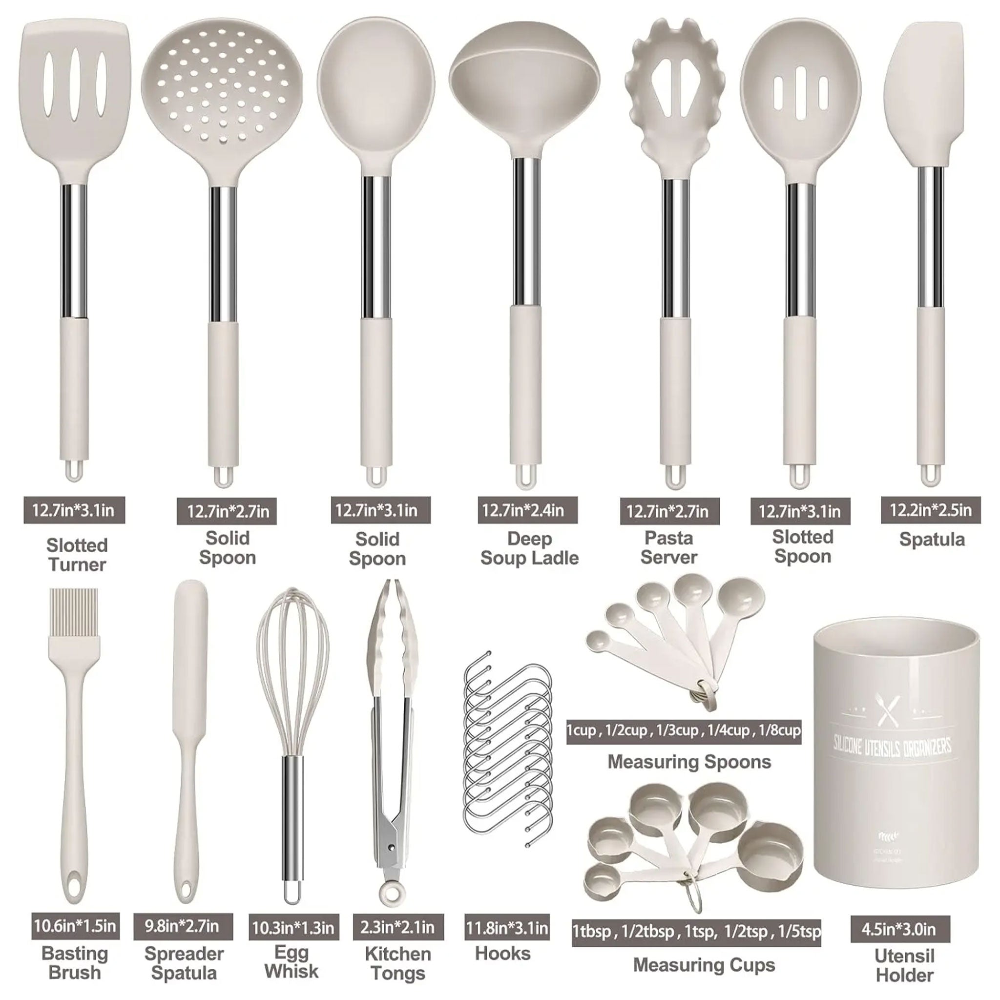 33-Piece Silicone Kitchen Utensils Set – Non-Stick Cooking Tools