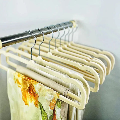 35CM ABS flocking non-slip hanger clothing store finishing without trace storage household clothes hanging magic clothes hanger wiktra