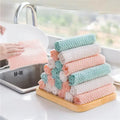 3PCS Coral Fleece Dishcloths Thickened Kitchen Cleaning Towel Absorbent Non-stick Oil Microfiber Rag Pan Pot Dish Wipe Cloth wiktra