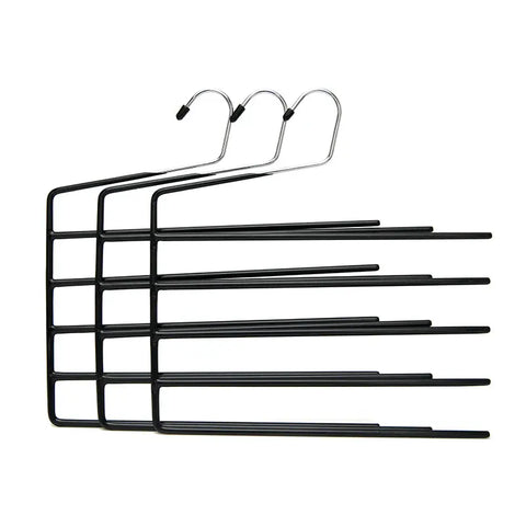 3Pcs Pants Rack 4 Layer Multi-functional Clothes Trousers Towel Hanger Bedroom Closet Organizer Wardrobe Storage Metal Dipping wiktra