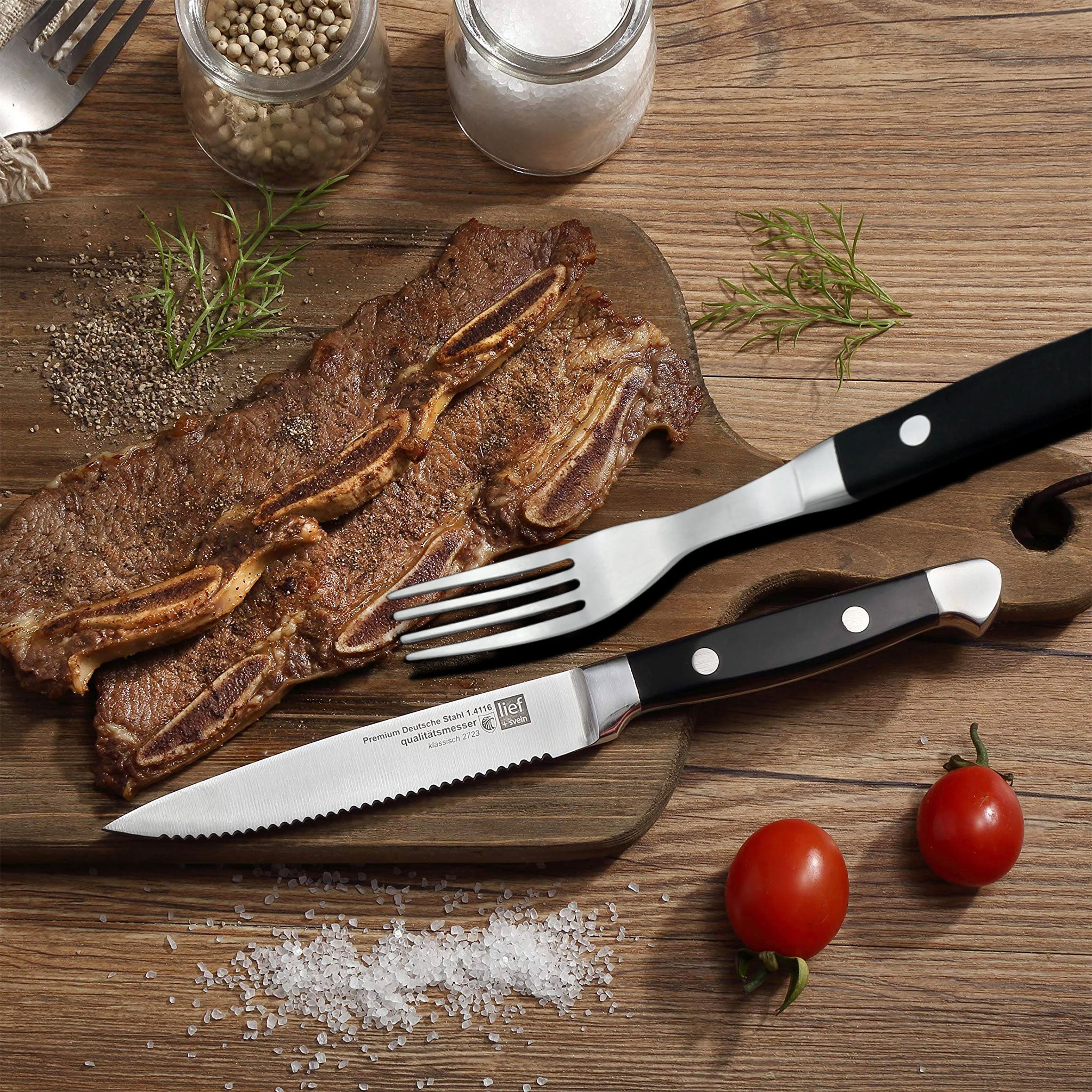 4/6/8-Piece Stainless Steel Steak Knife & Fork Set – Polished Handle Tableware