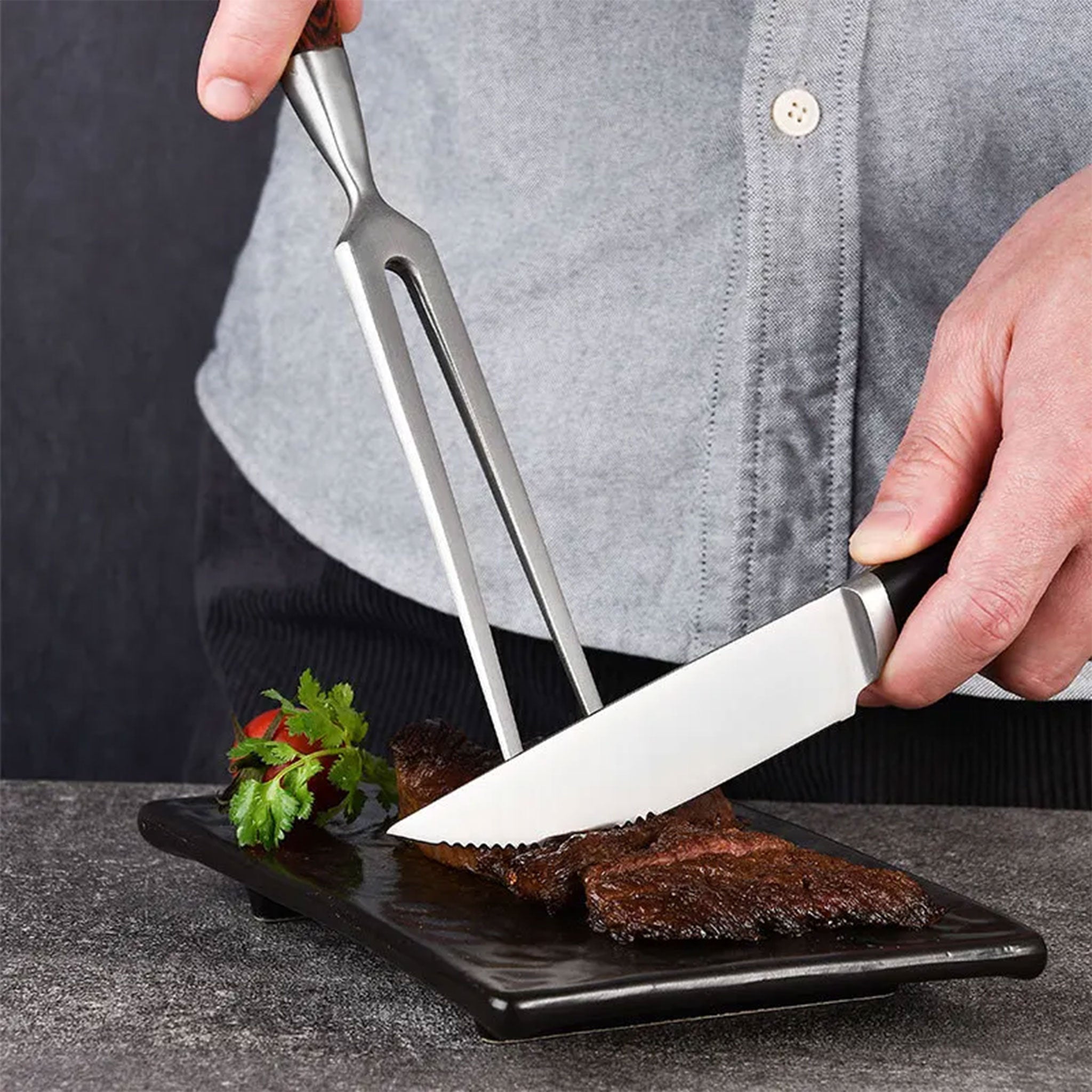 4/6/8-Piece Stainless Steel Steak Knife Set – Polished Handle BBQ & Kitchen Knives