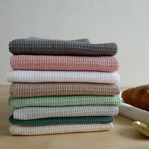 4 Pieces Waffle Weave Cotton Kitchen Towel,45x65cm Large Dinner Plate Hand Towel,Cloth Napkins,Ultra Soft Absorbent Dish Rags - Wiktra