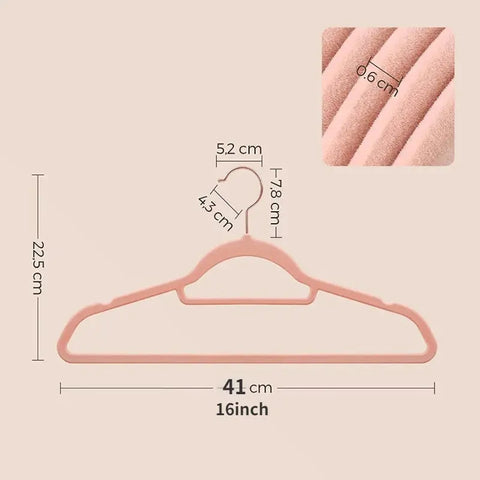 41CM ABS flocking non-slip hanger clothing store finishing seamless storage household clothes hanging magic clothes rack wiktra