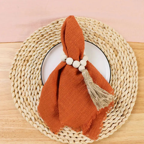 42*42cm Wedding Napkin Cotton Cloth Rustic Gauze Hanky Tea Towel Dining Place Mats Wedding Supplies Linen Home Table Decor - Wiktra