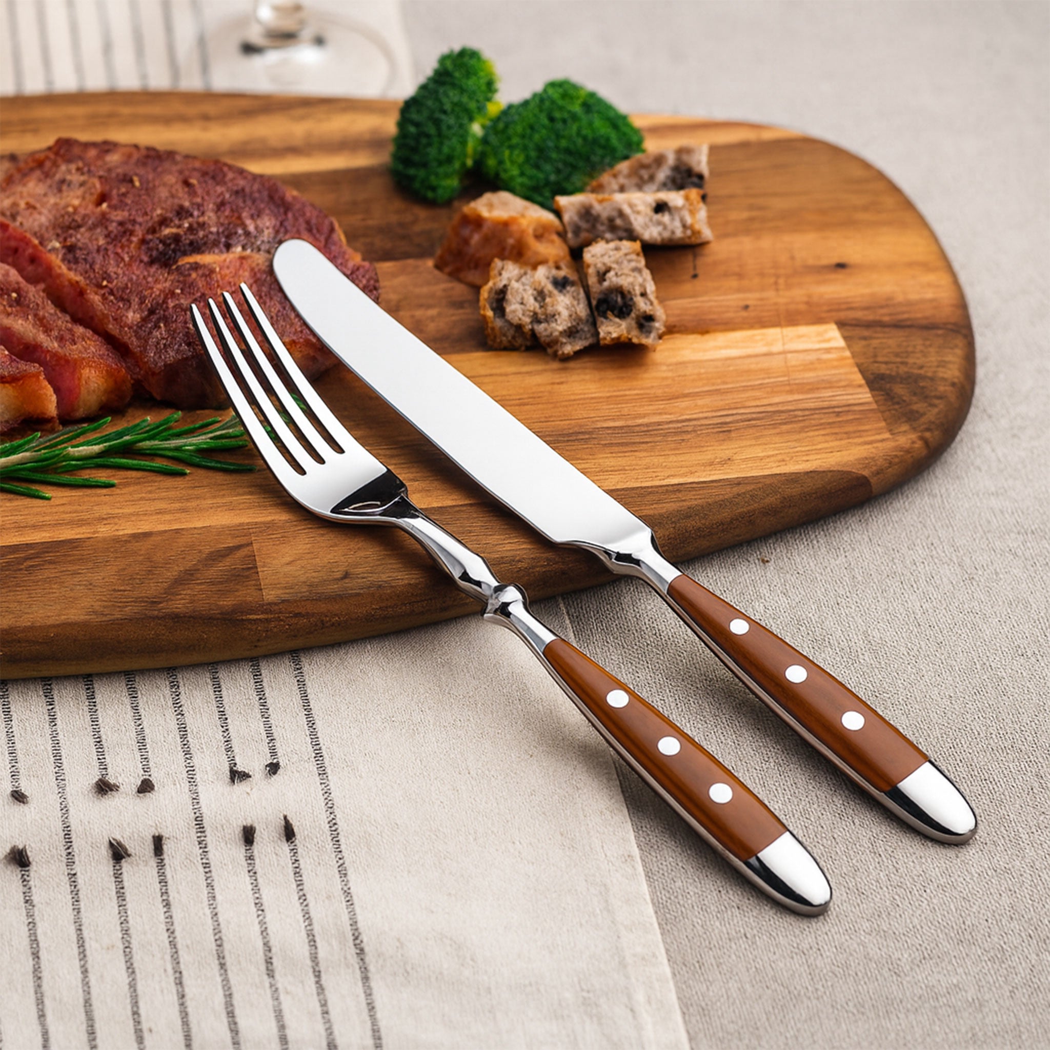 430 Stainless Steel Brown Cutlery Set