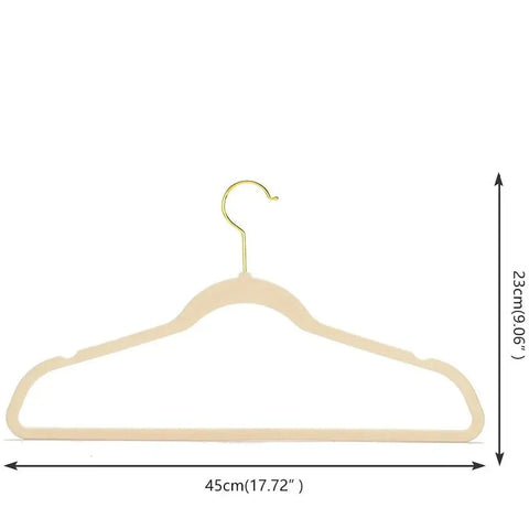 45CM Seamless Flocking New Golden Hook Flocking Hanger Dry and Wet Wardrobe Storage Adult Magic Hanger wiktra