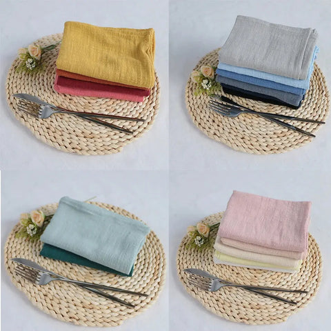 4PCS Cotton Table Napkins,40X40CM Soft and Skin-friendly Kitchen Tableware Tea Towel,for Wedding Birthday Holiday Party Decor - Wiktra