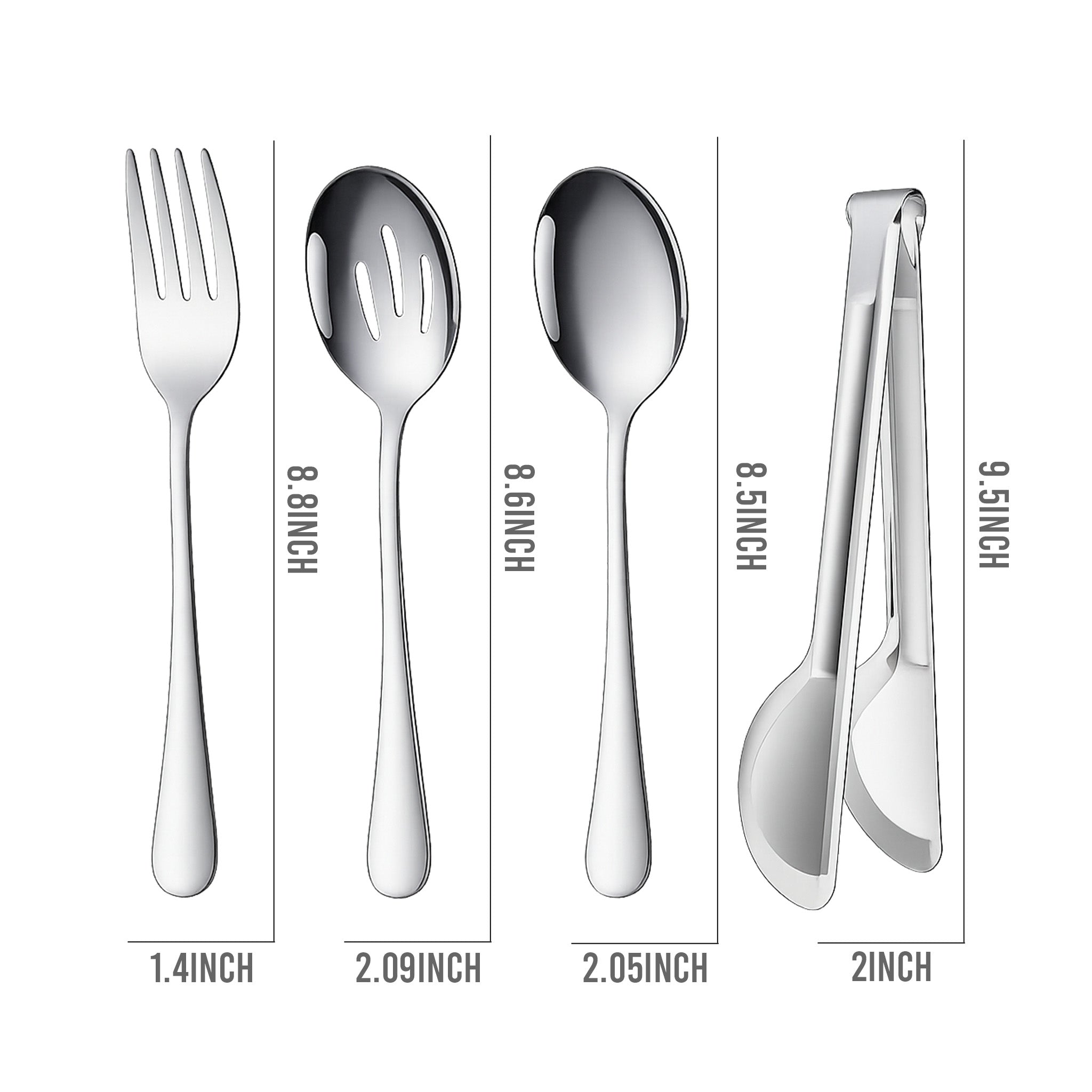 8-Piece Stainless-Steel Serving Utensil Set