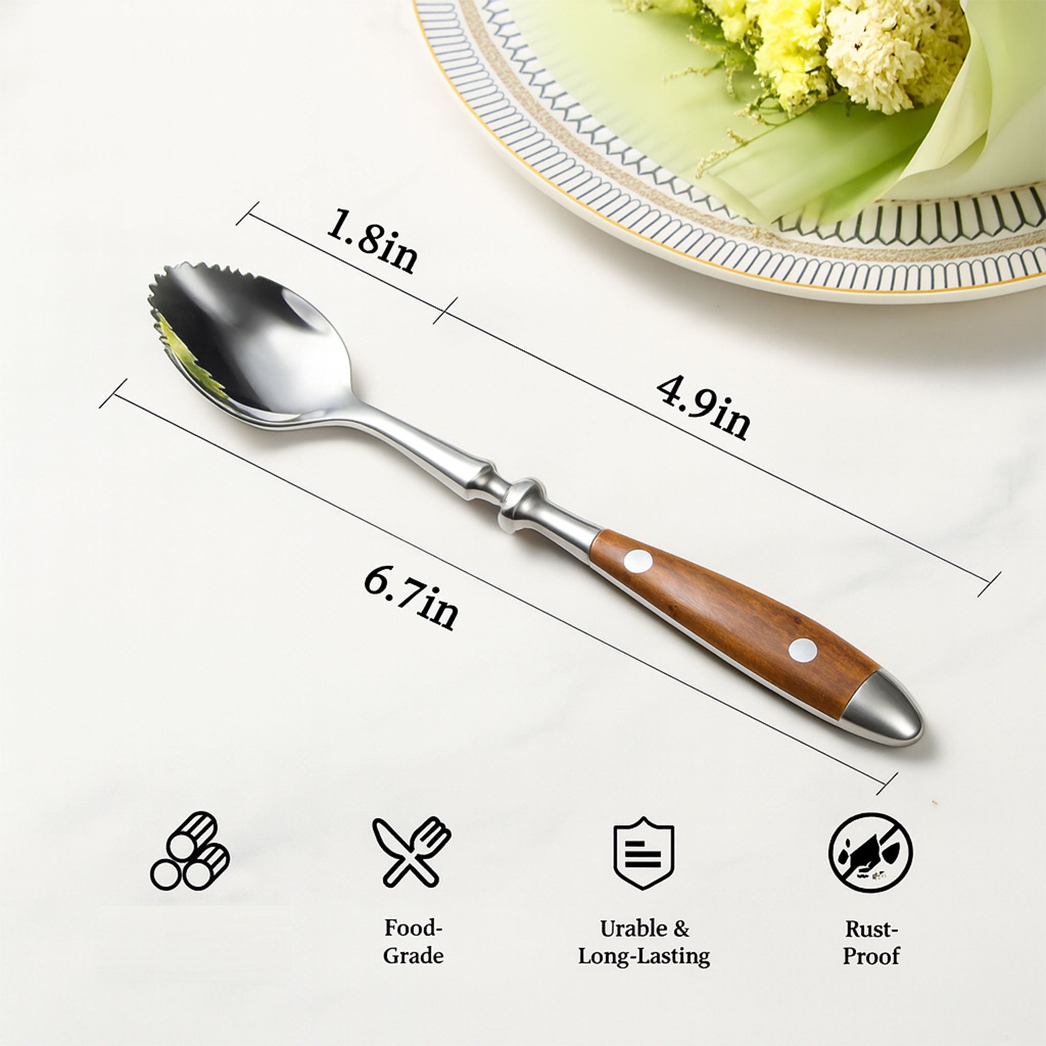 4Pcs Stainless Steel Serrated Grapefruit