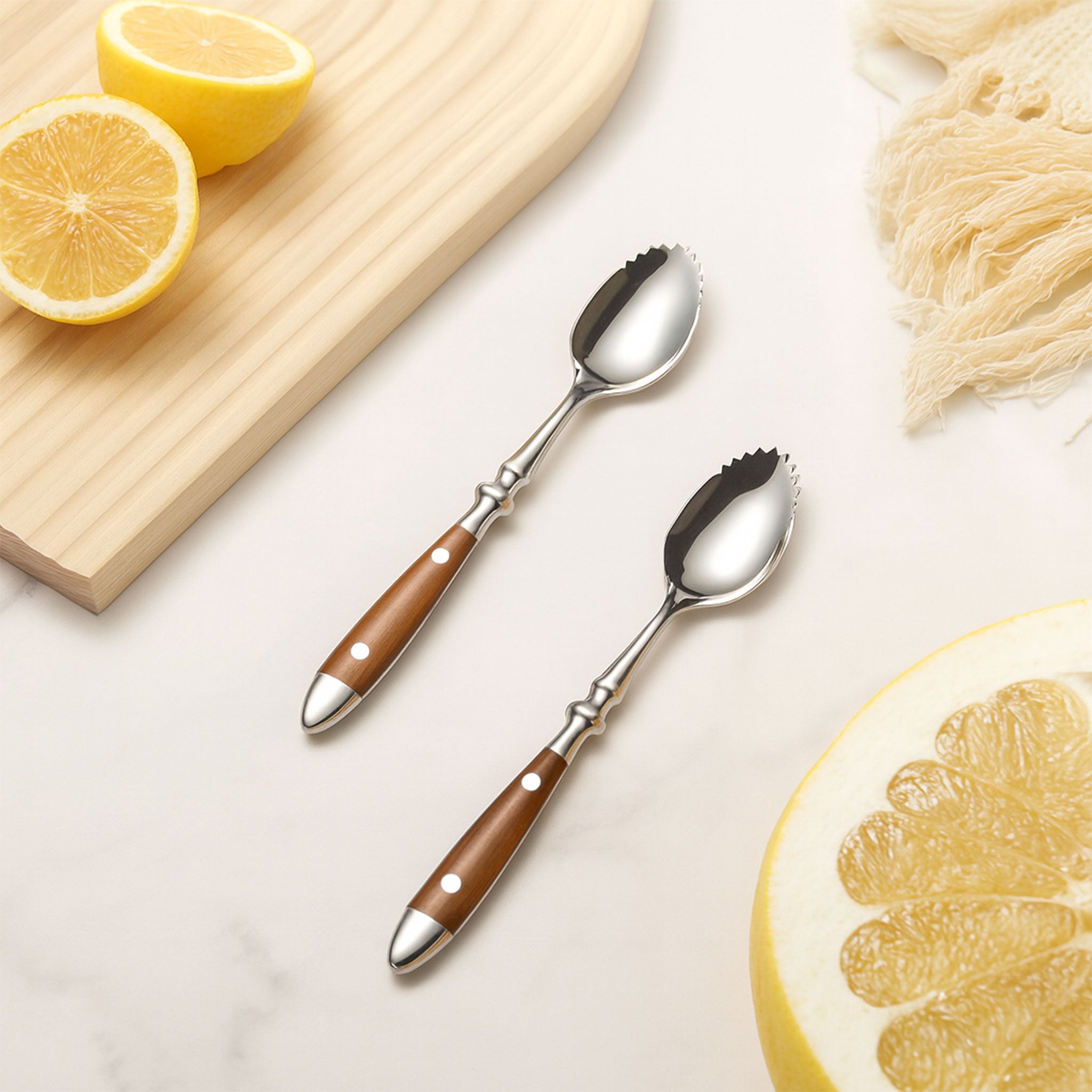 4Pcs Stainless Steel Serrated Grapefruit