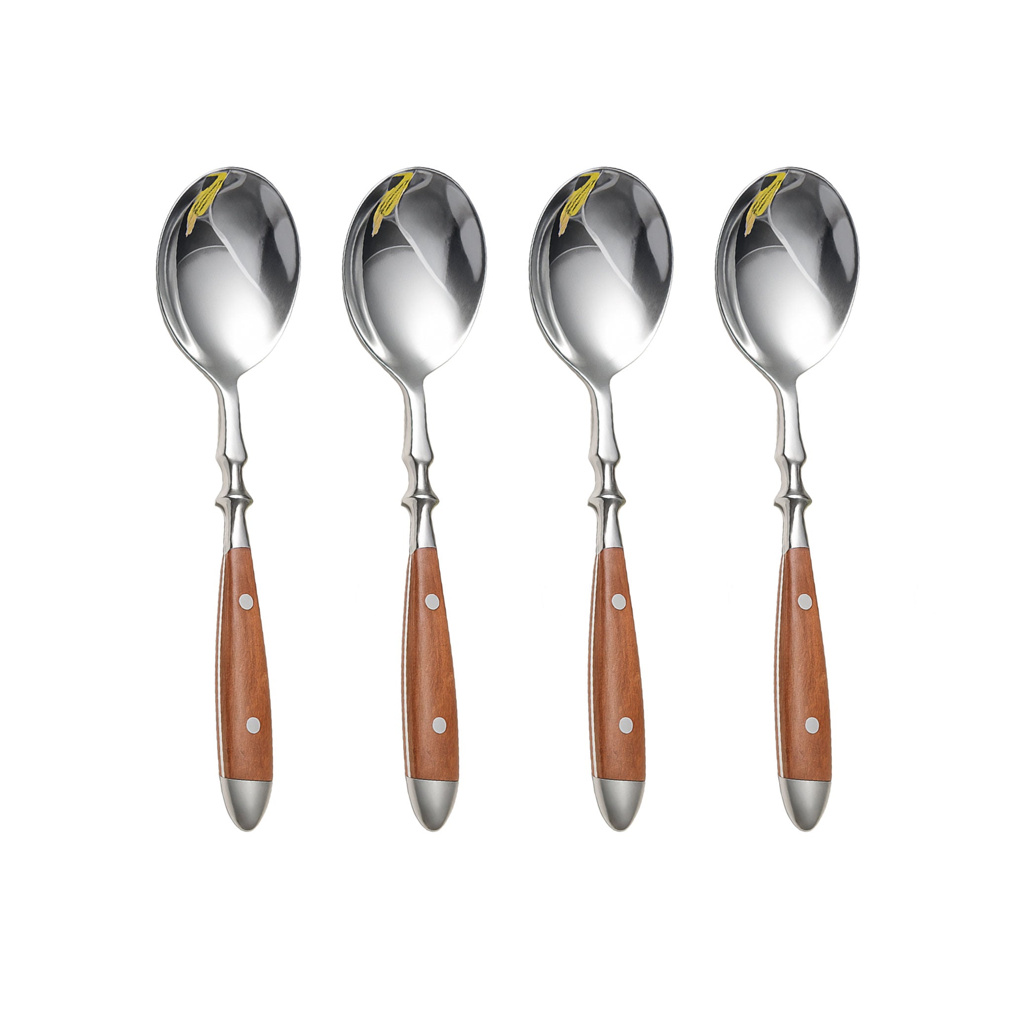 4Pcs Stainless Steel Soup Spoons with Bakelite Handle