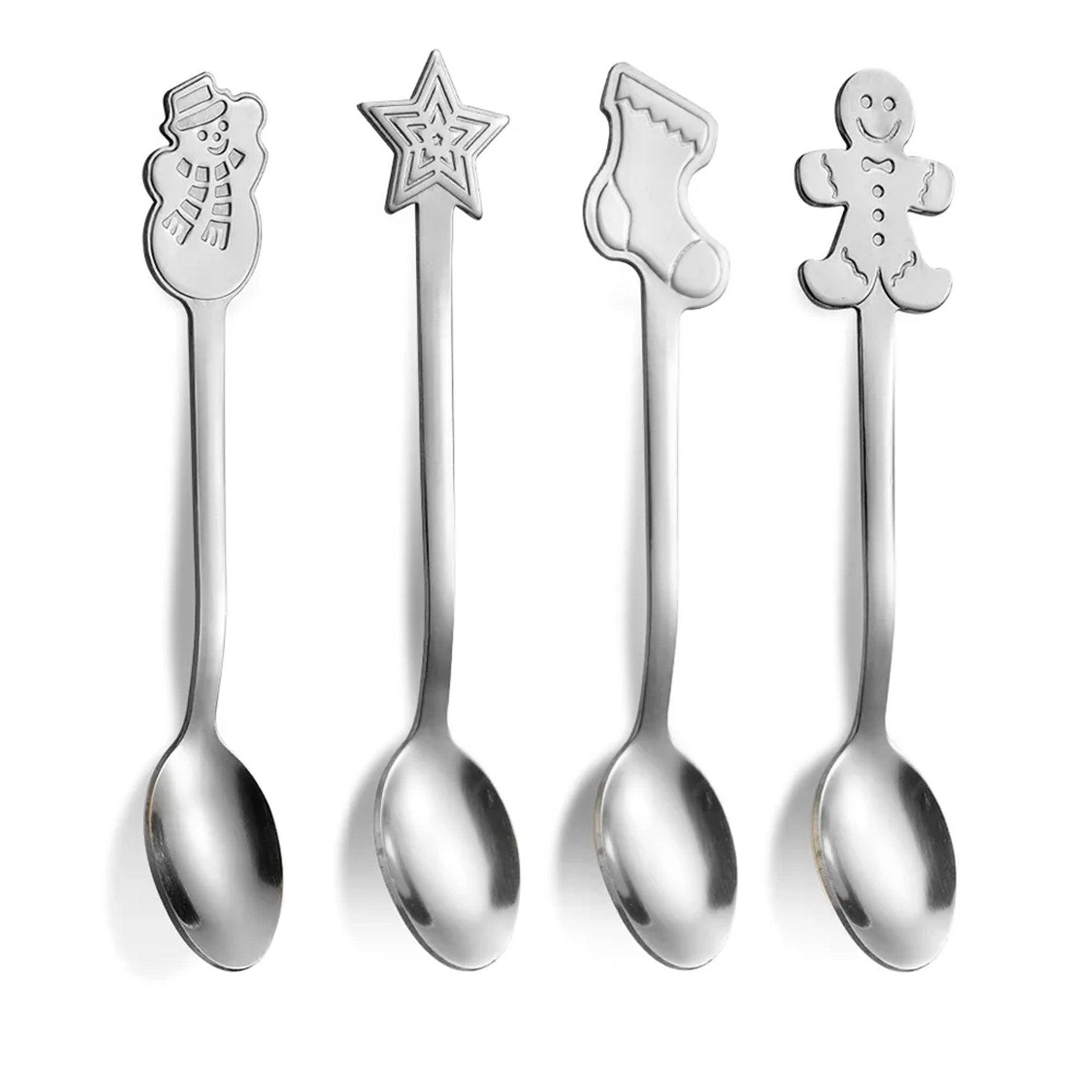 4pcs Christmas Coffee Spoons – Gold/Silver Gift Set
