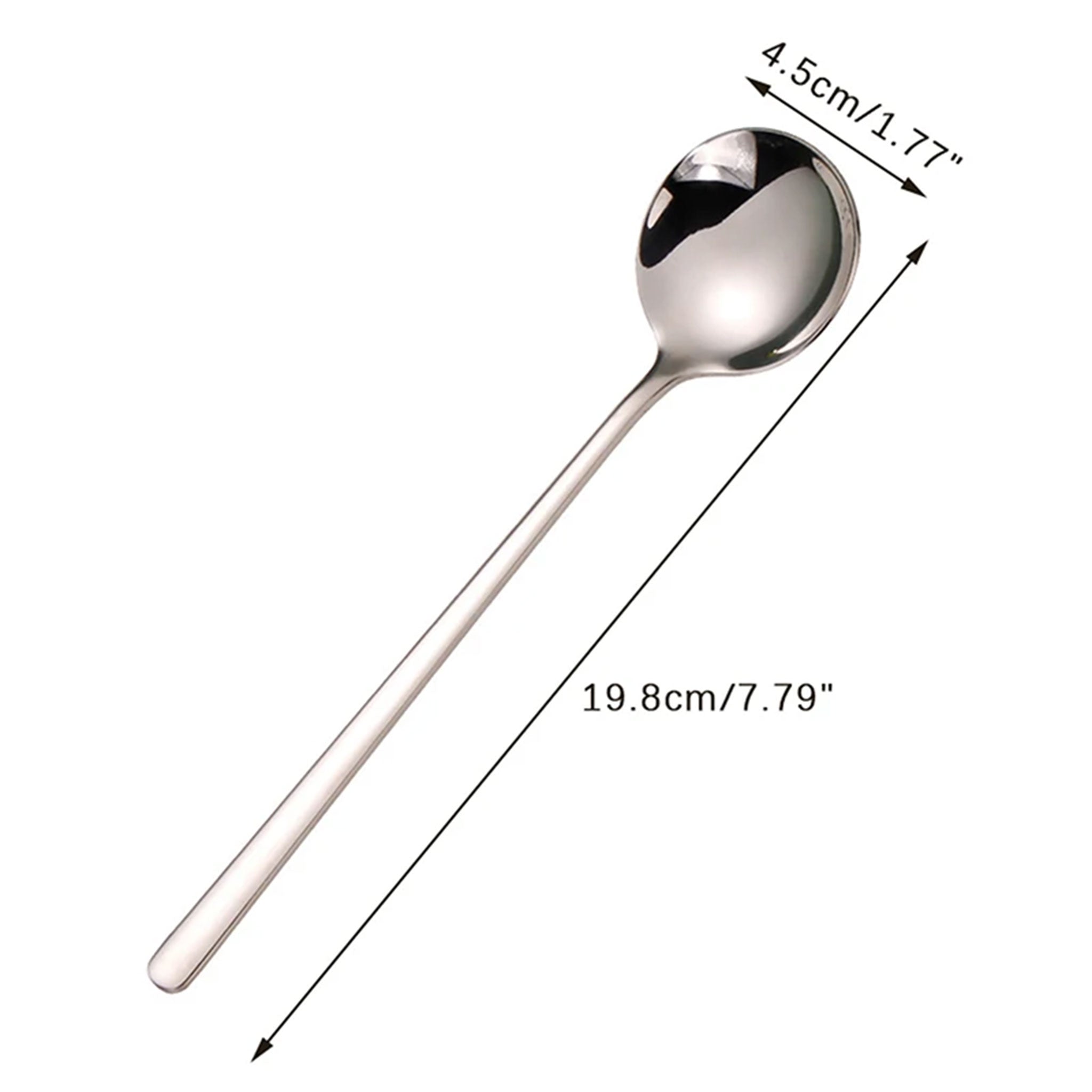 Golden Stainless Steel Long Handle Dessert Spoon