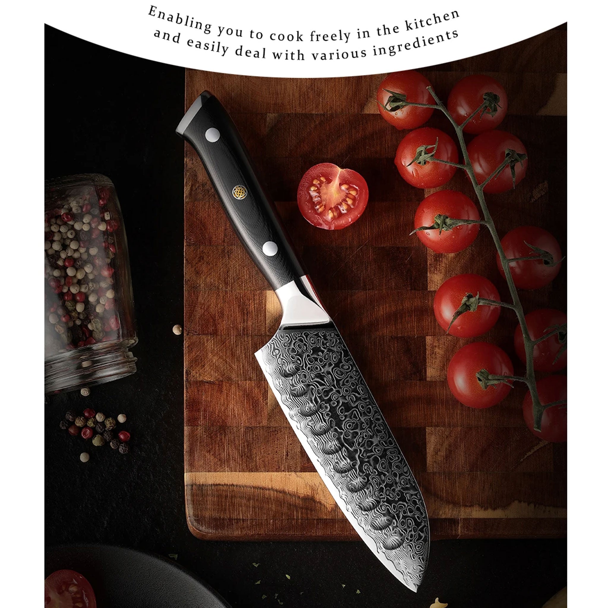 5-Inch Japanese Damascus Santoku Knife