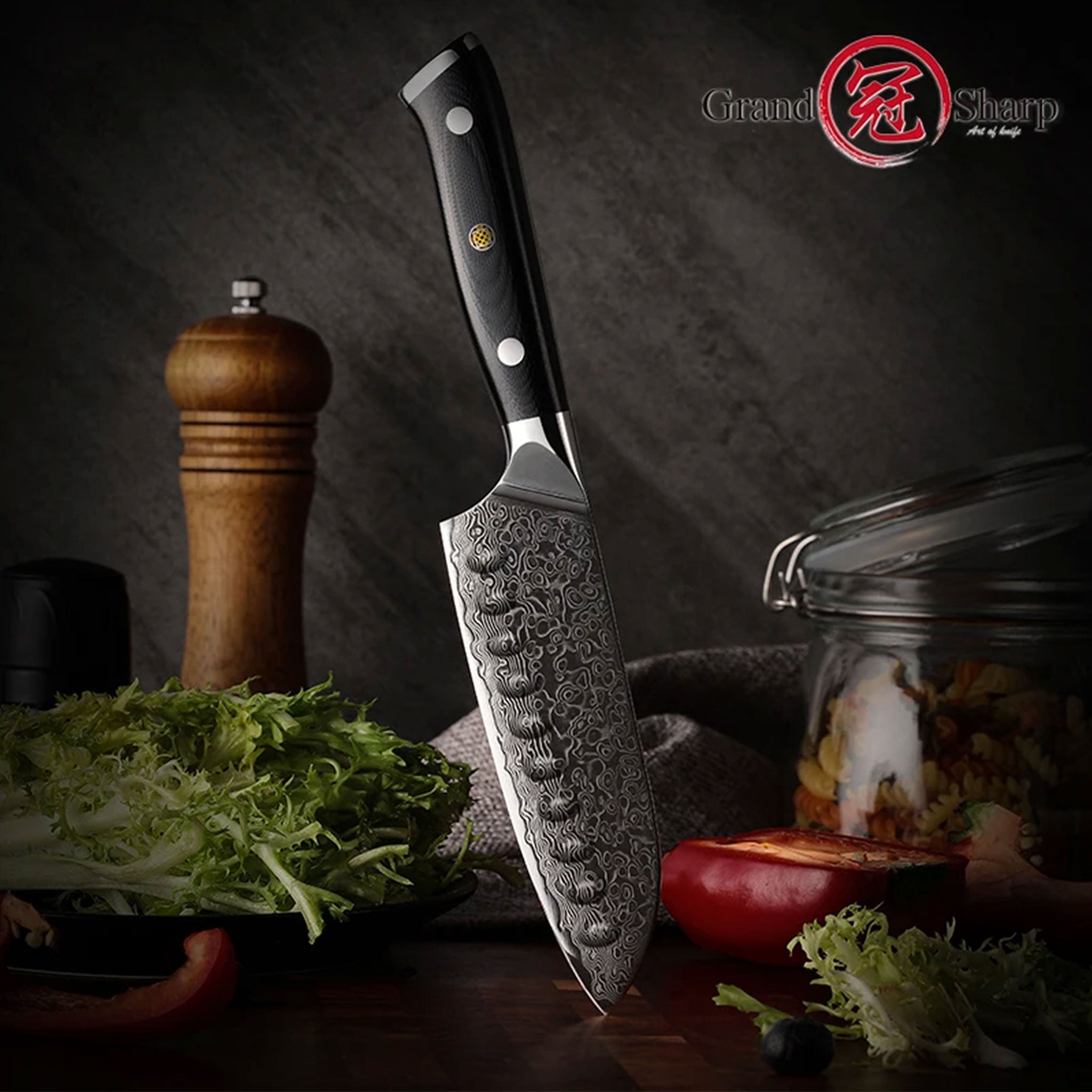 5-Inch Japanese Damascus Santoku Knife