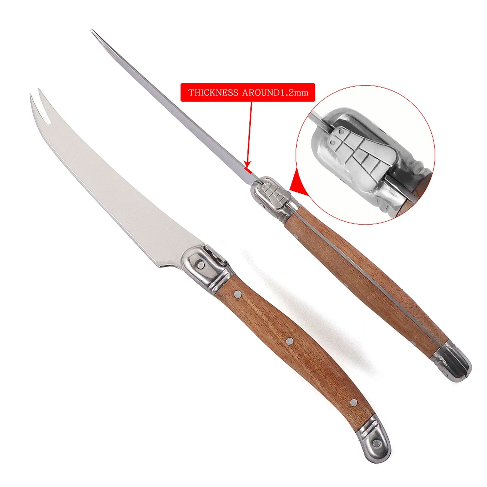 5-Piece Laguiole Cheese Knife Set – Wooden Handle Slicer, Spreader & Serving Tools