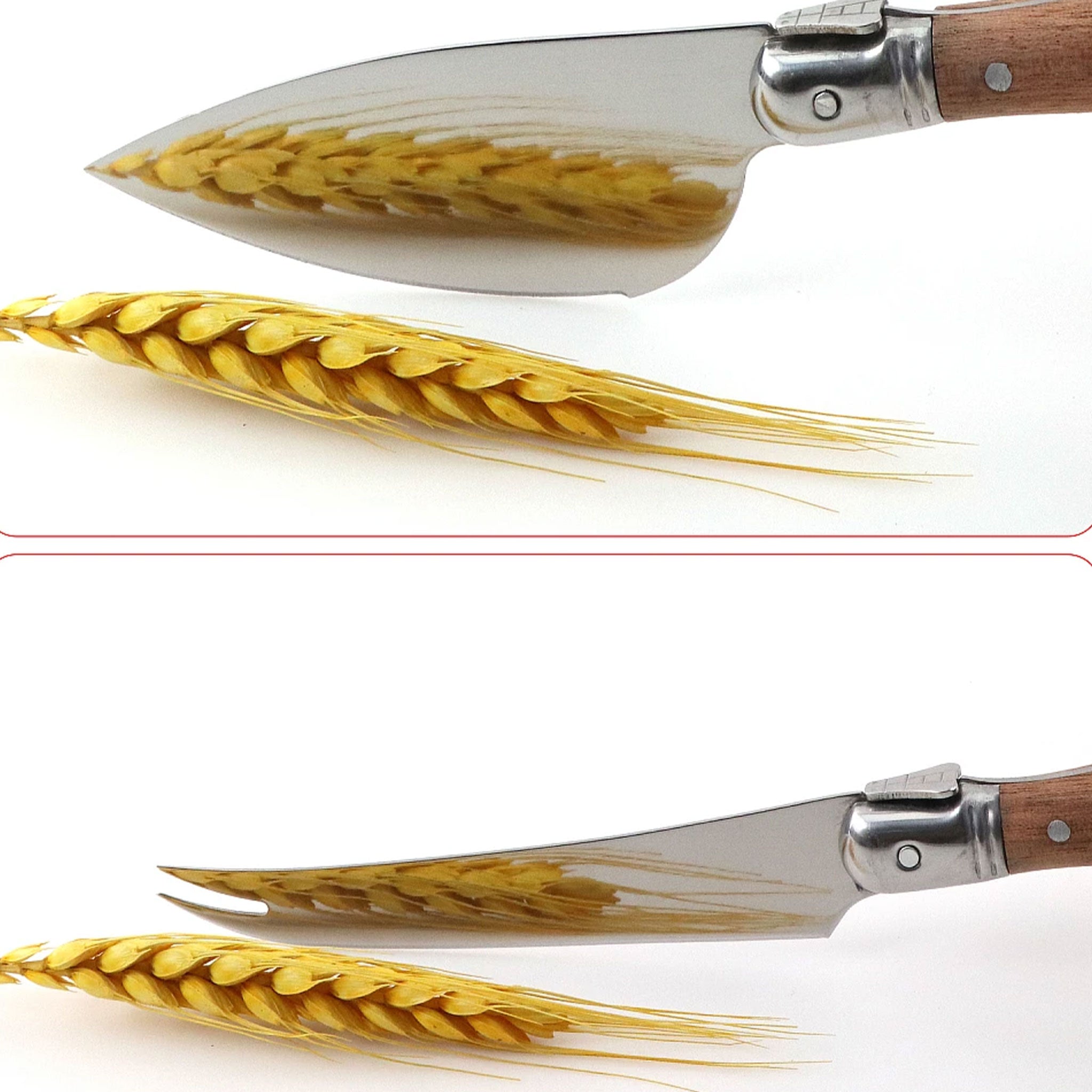 5-Piece Laguiole Cheese Knife Set – Wooden Handle Slicer, Spreader & Serving Tools