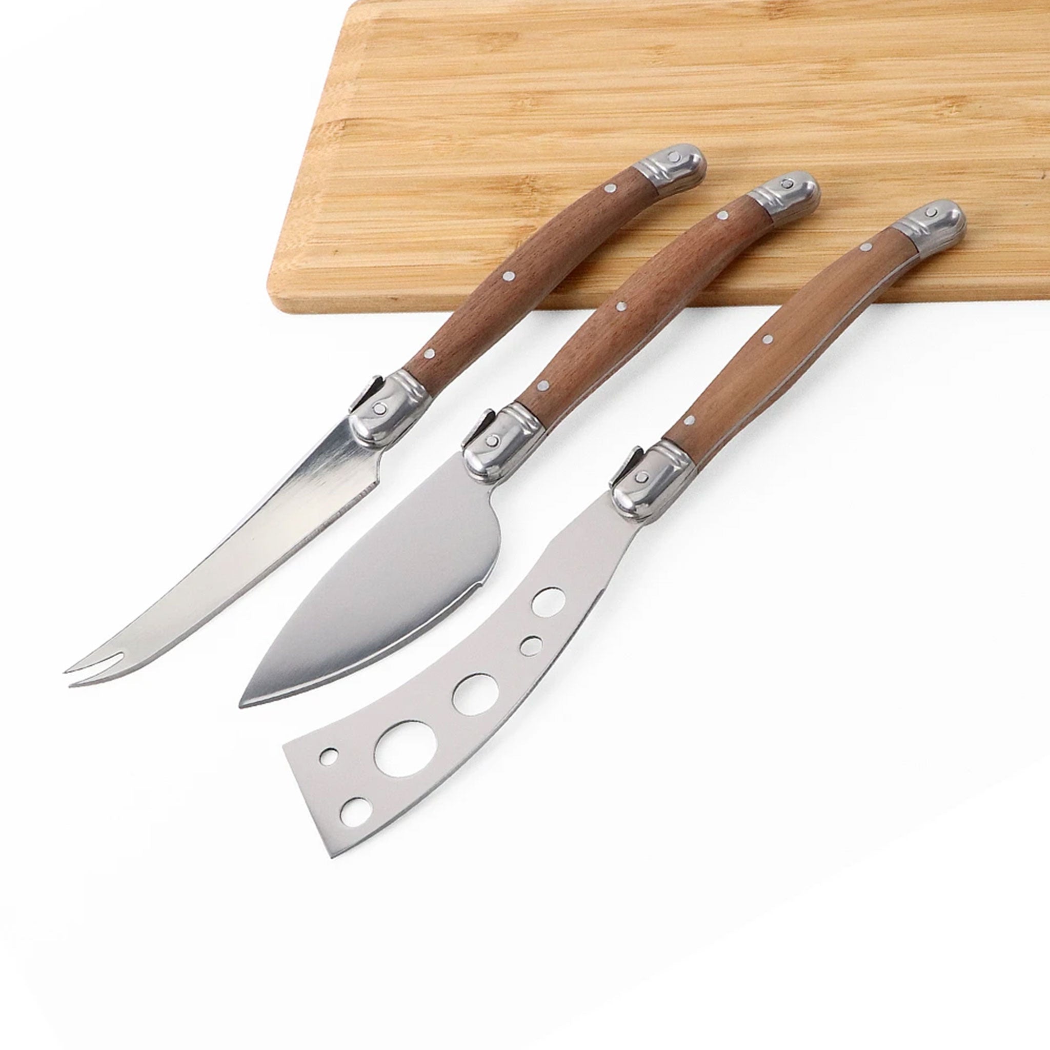 5-Piece Laguiole Cheese Knife Set – Wooden Handle Slicer, Spreader & Serving Tools