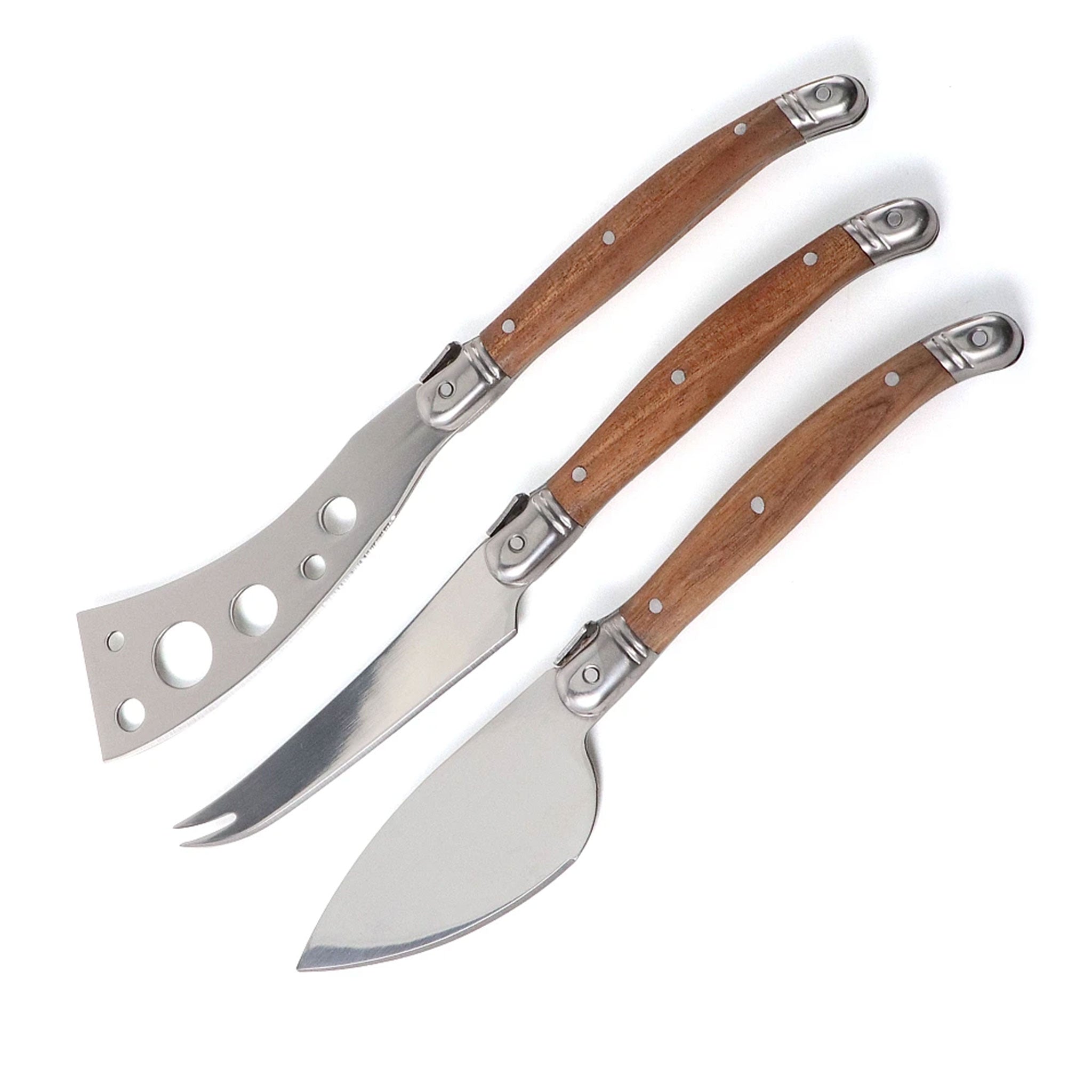 5-Piece Laguiole Cheese Knife Set – Wooden Handle Slicer, Spreader & Serving Tools