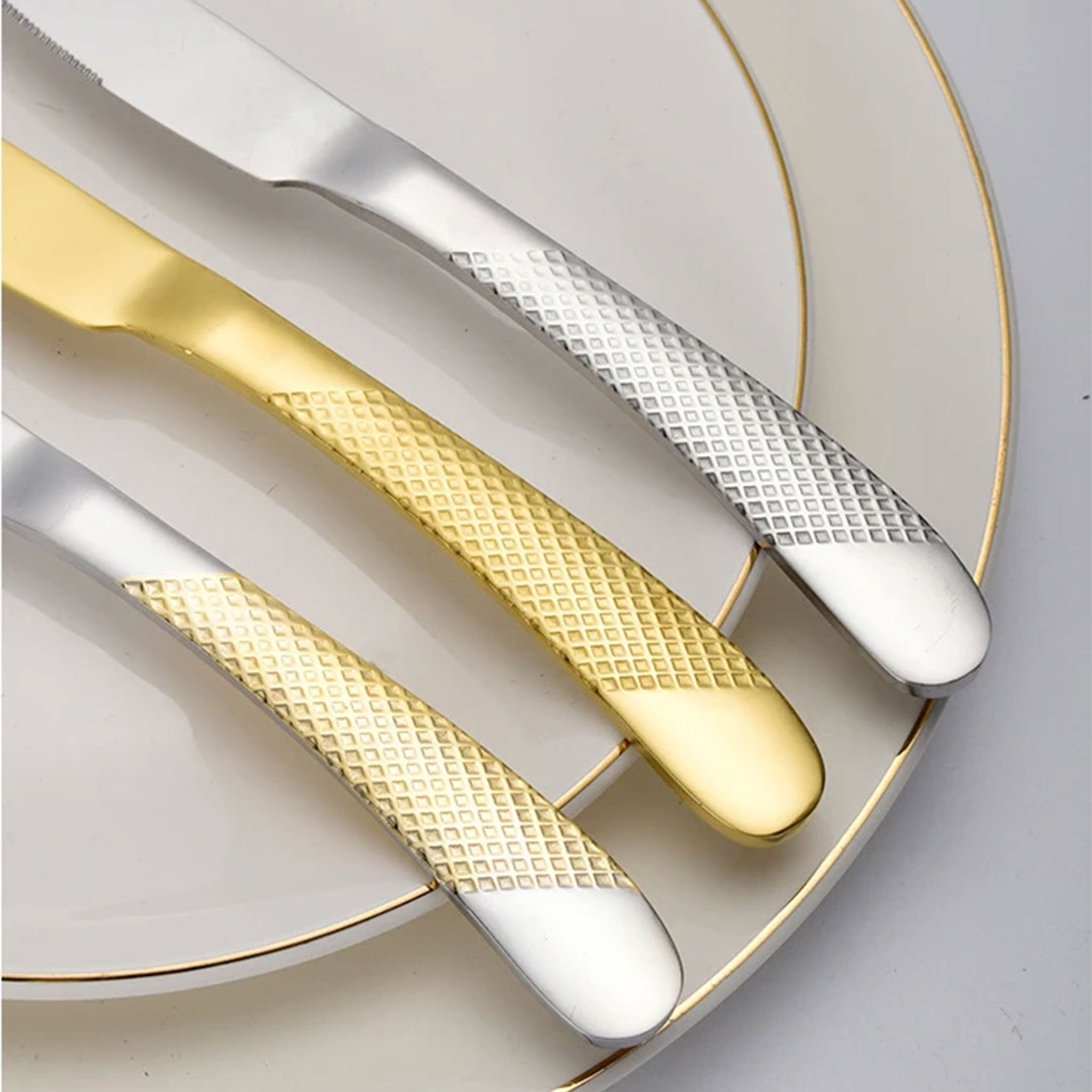 5-Piece Luxury Gold Stainless Steel Cutlery Set – Fork, Spoon & Knife
