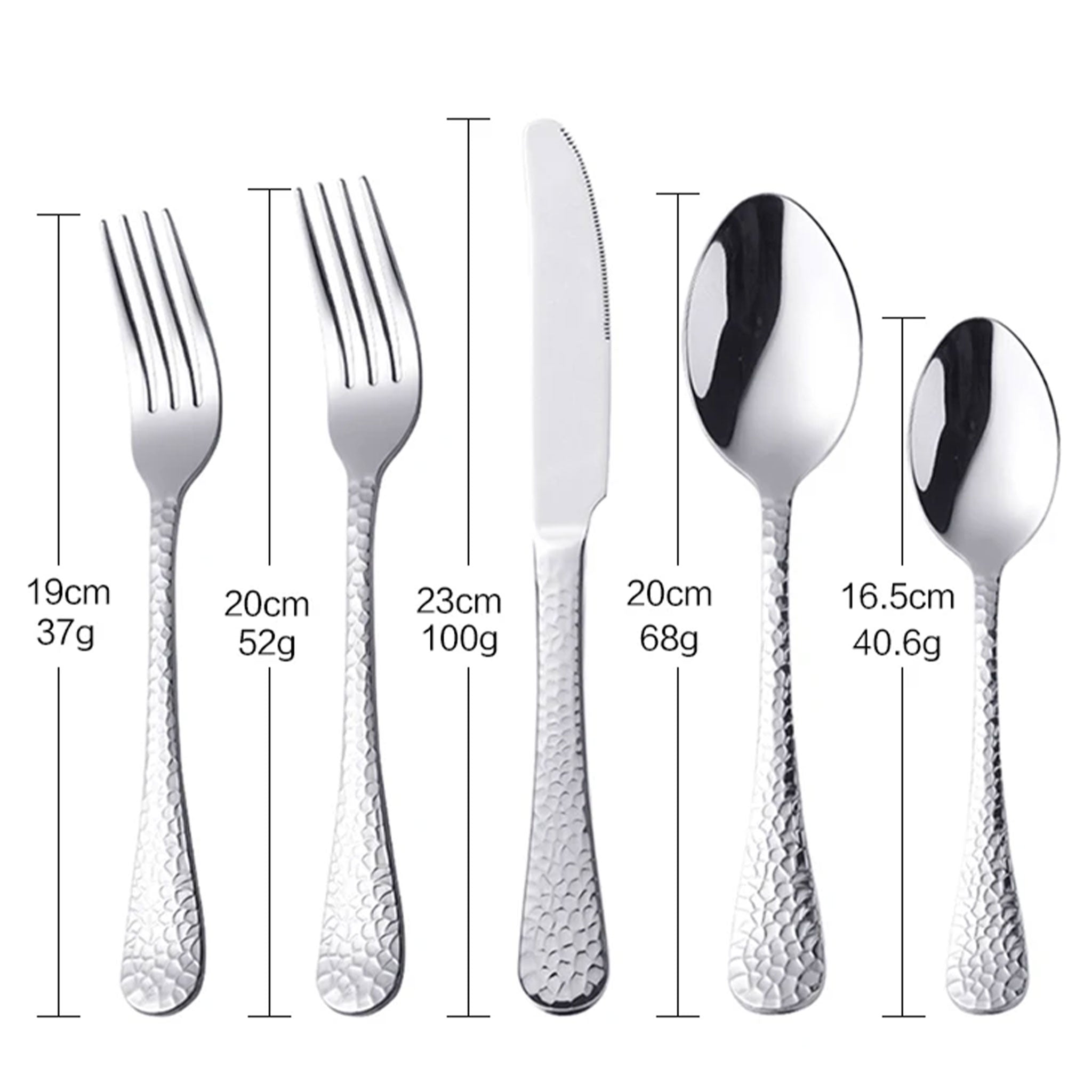 5-Piece Stainless Steel Cutlery Set – Knife, Fork & Spoon Dinnerware