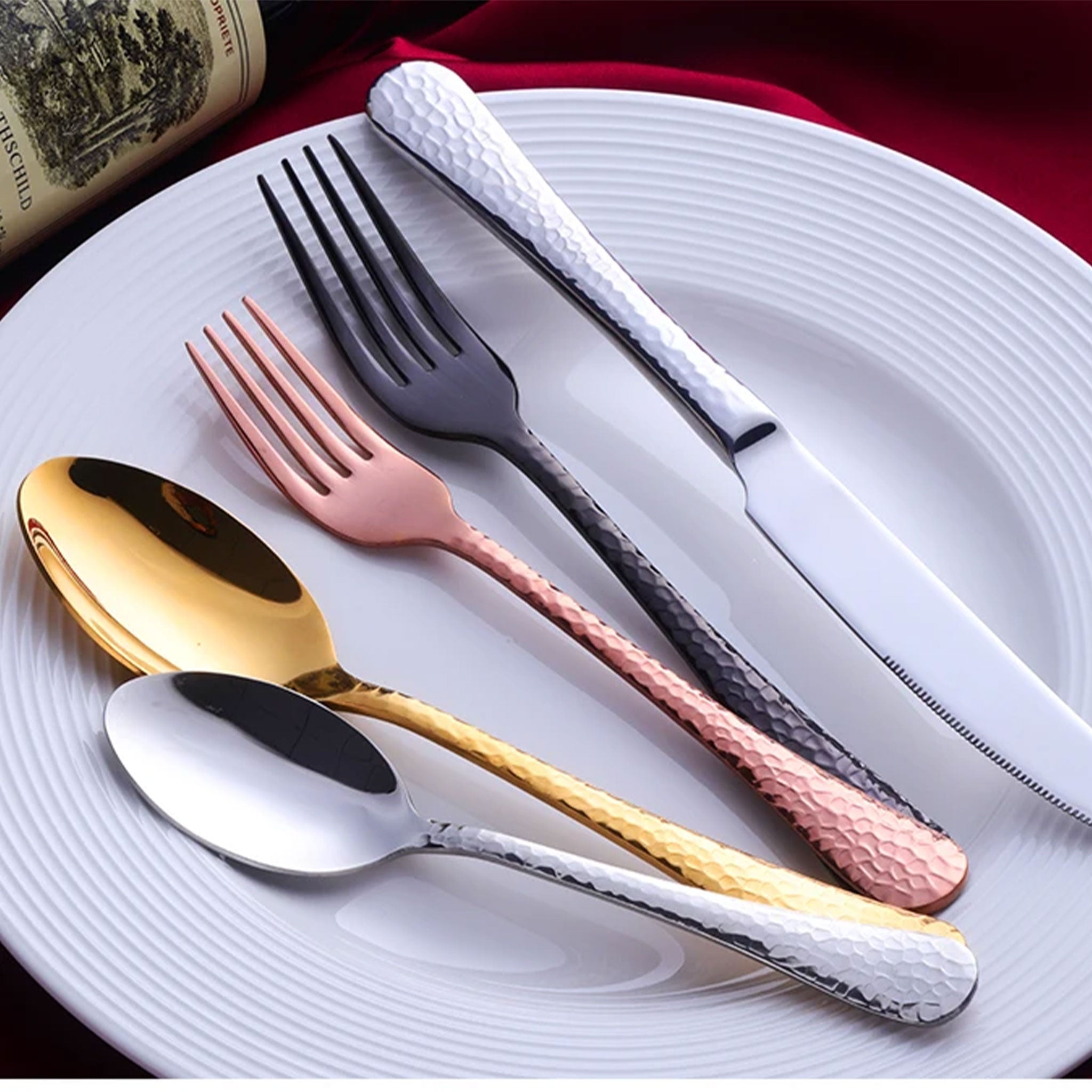 5-Piece Stainless Steel Cutlery Set – Knife, Fork & Spoon Dinnerware