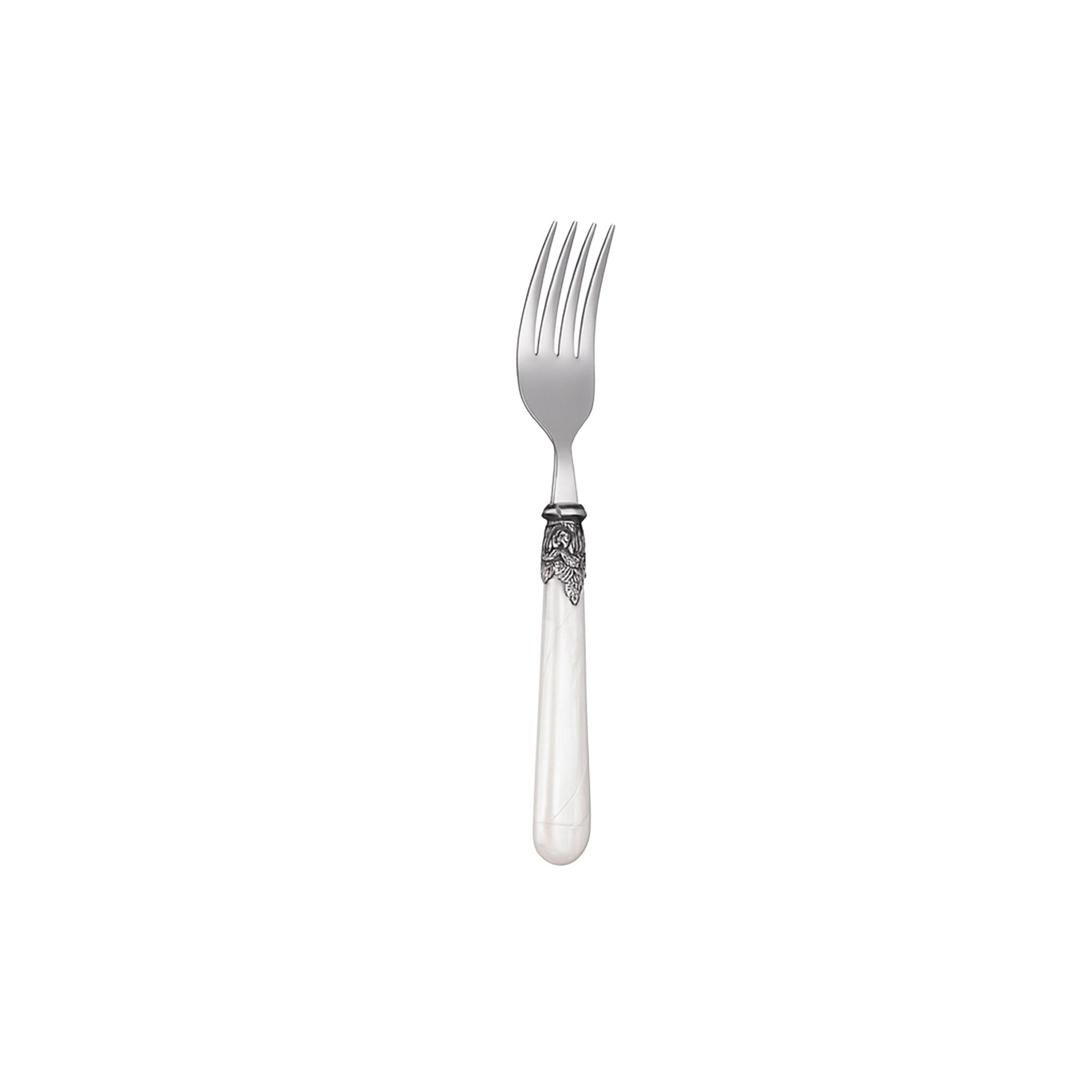 5-Piece White Stainless Steel Flatware Set – Knife, Fork & Spoons