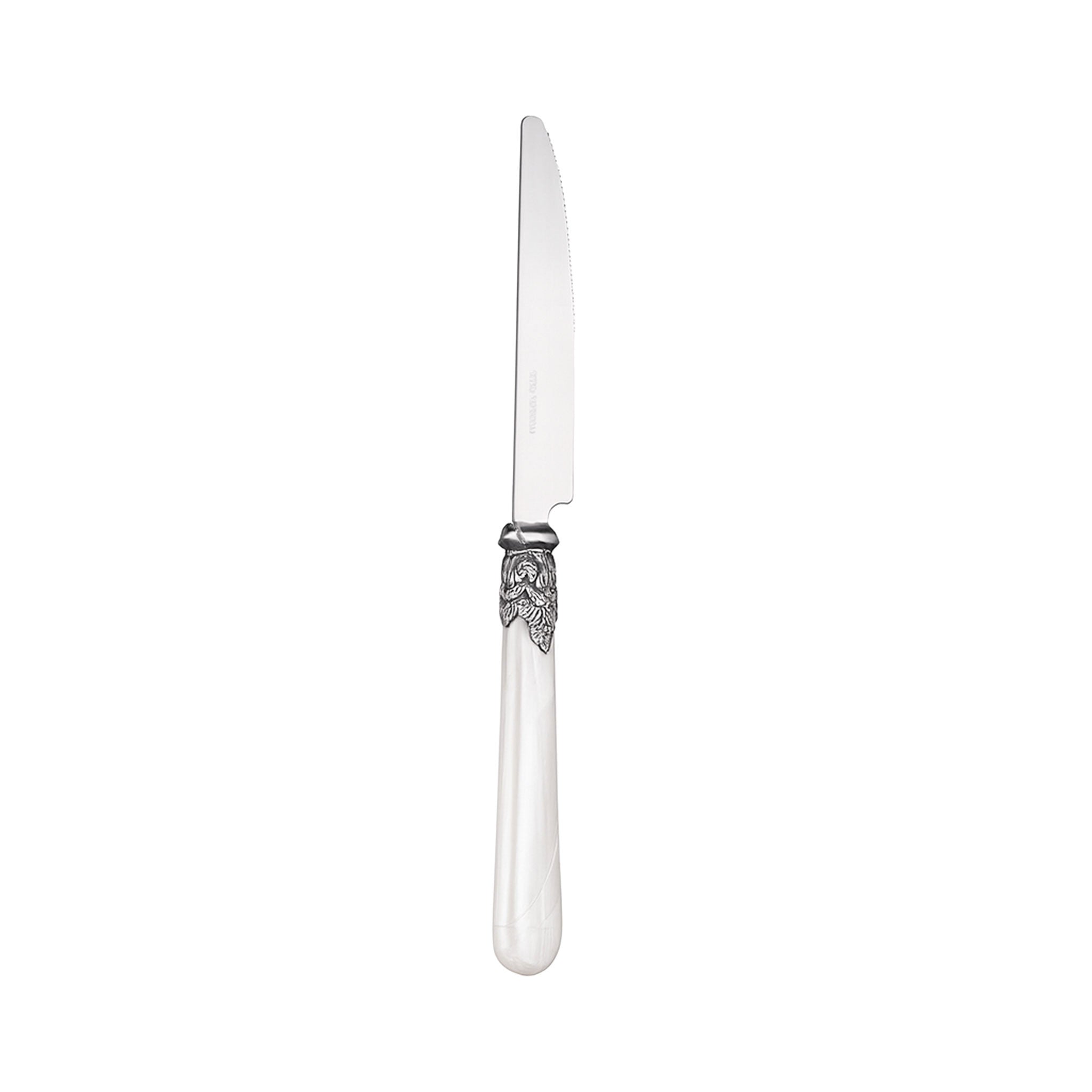 5-Piece White Stainless Steel Flatware Set – Knife, Fork & Spoons