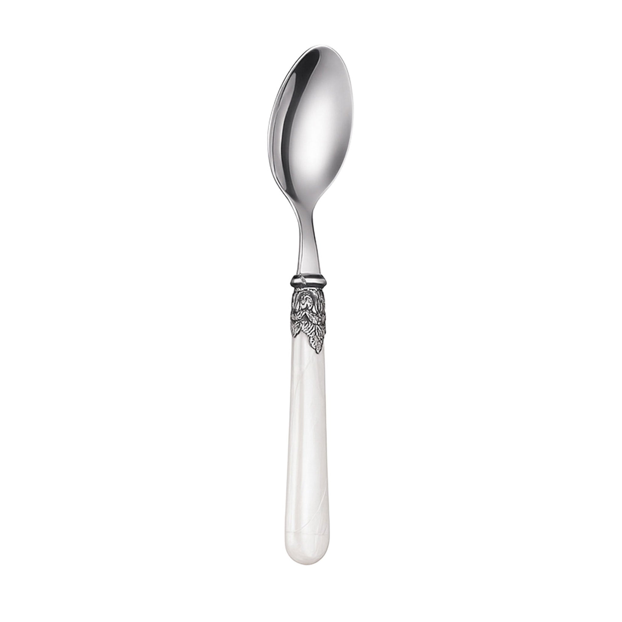 5-Piece White Stainless Steel Flatware Set – Knife, Fork & Spoons