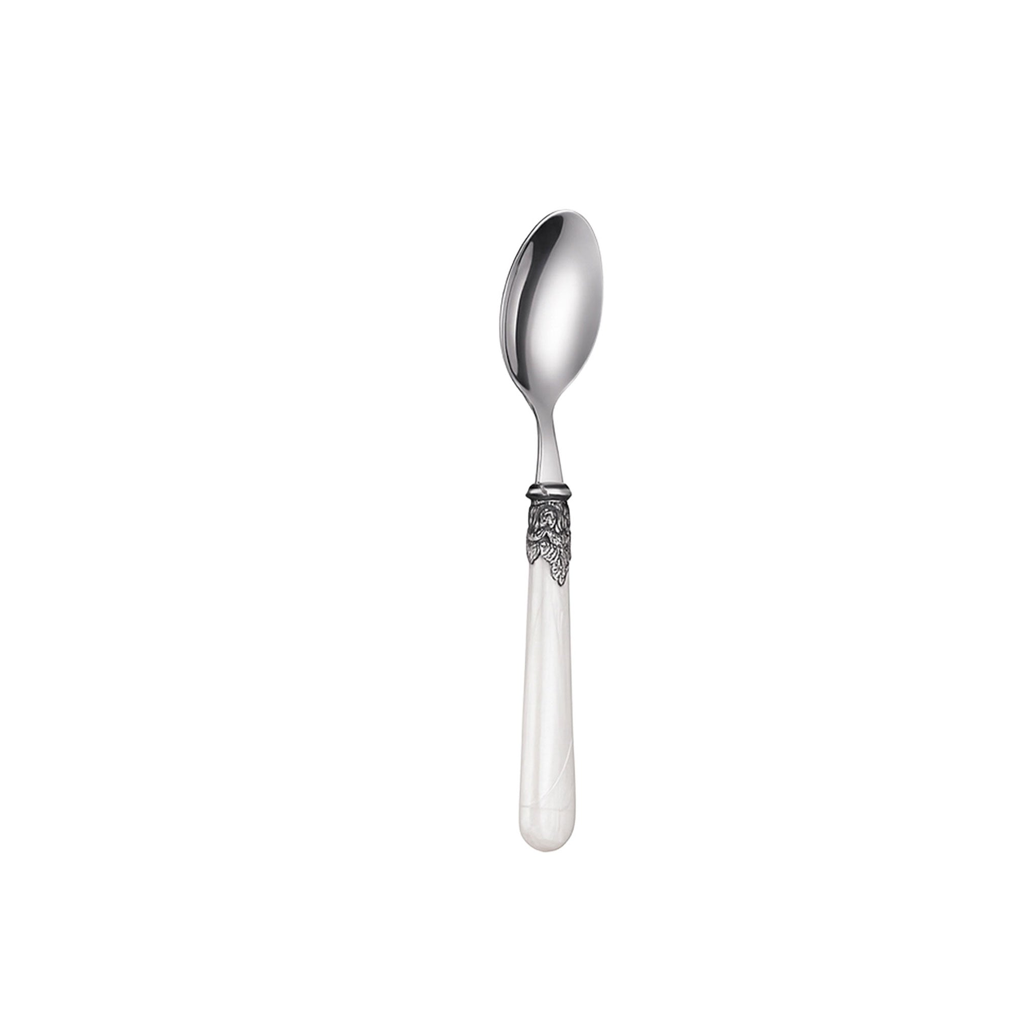 5-Piece White Stainless Steel Flatware Set – Knife, Fork & Spoons