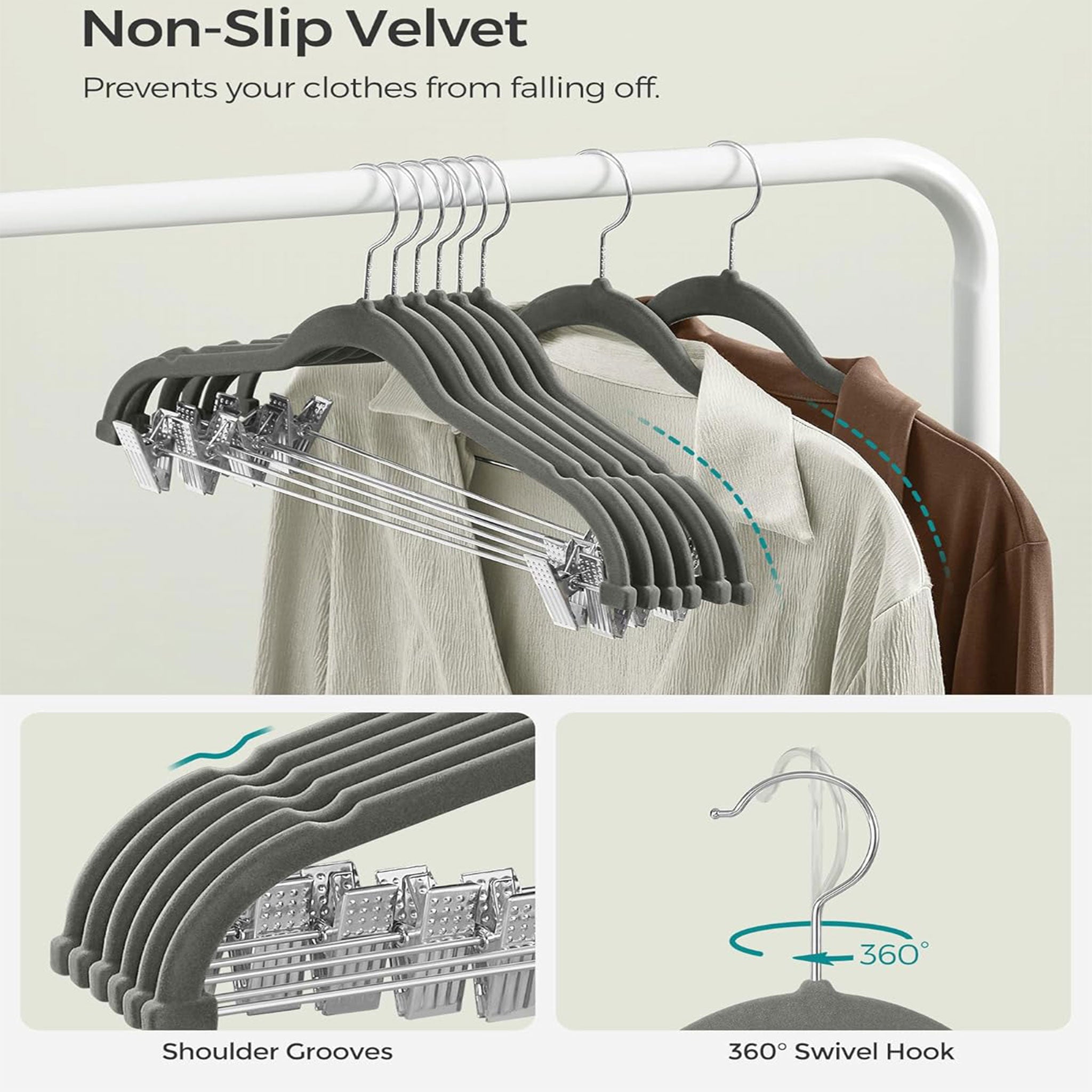 5-Set Wooden Pants & Scarf Closet Organizers