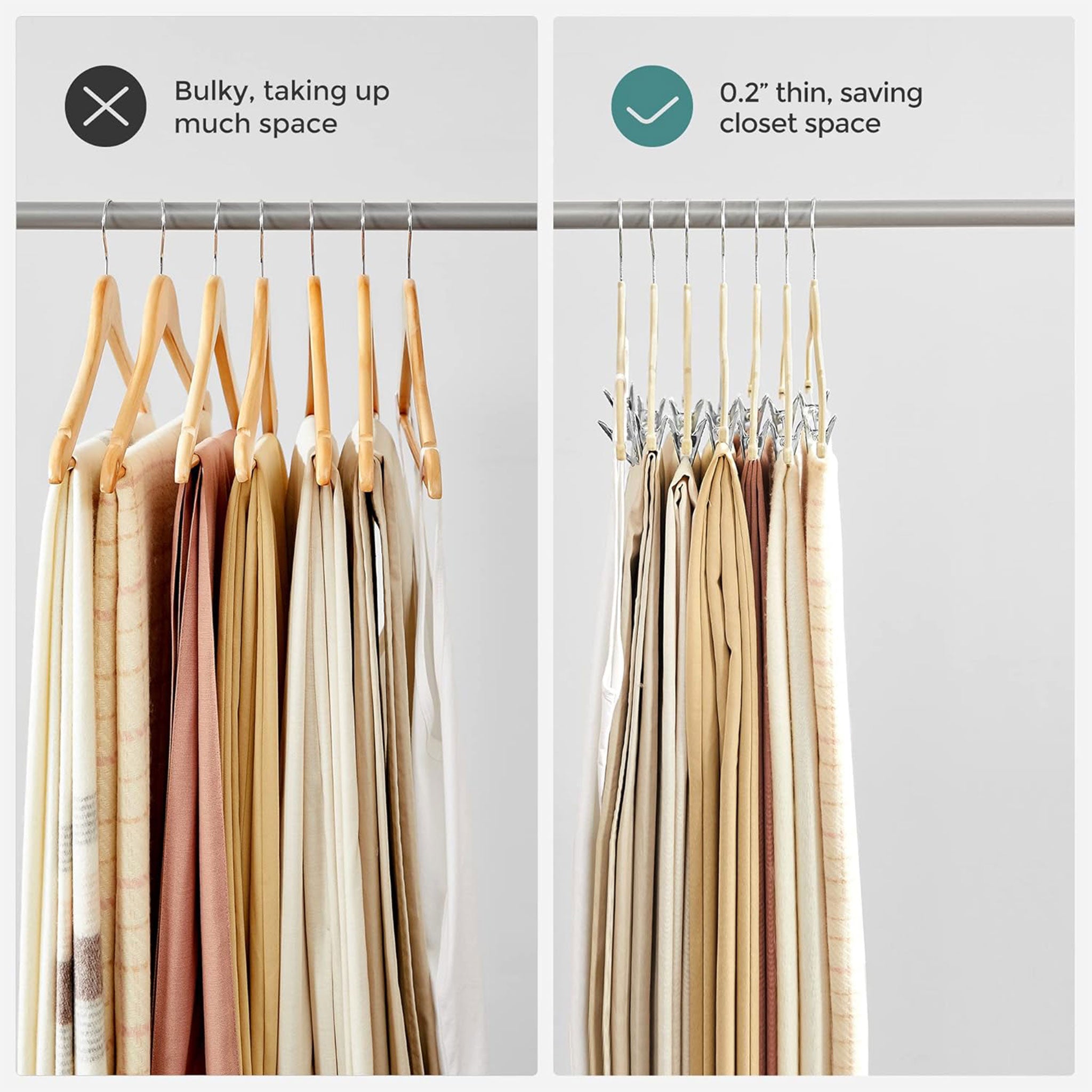 5-Set Wooden Pants & Scarf Closet Organizers
