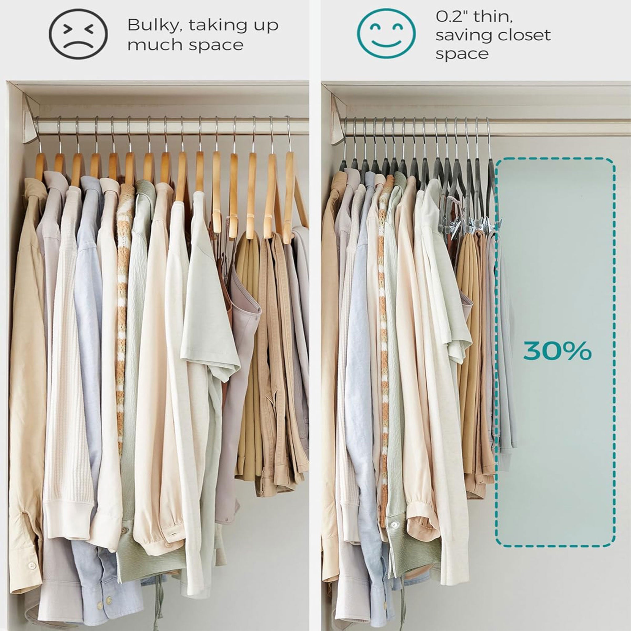 5-Set Wooden Pants & Scarf Closet Organizers