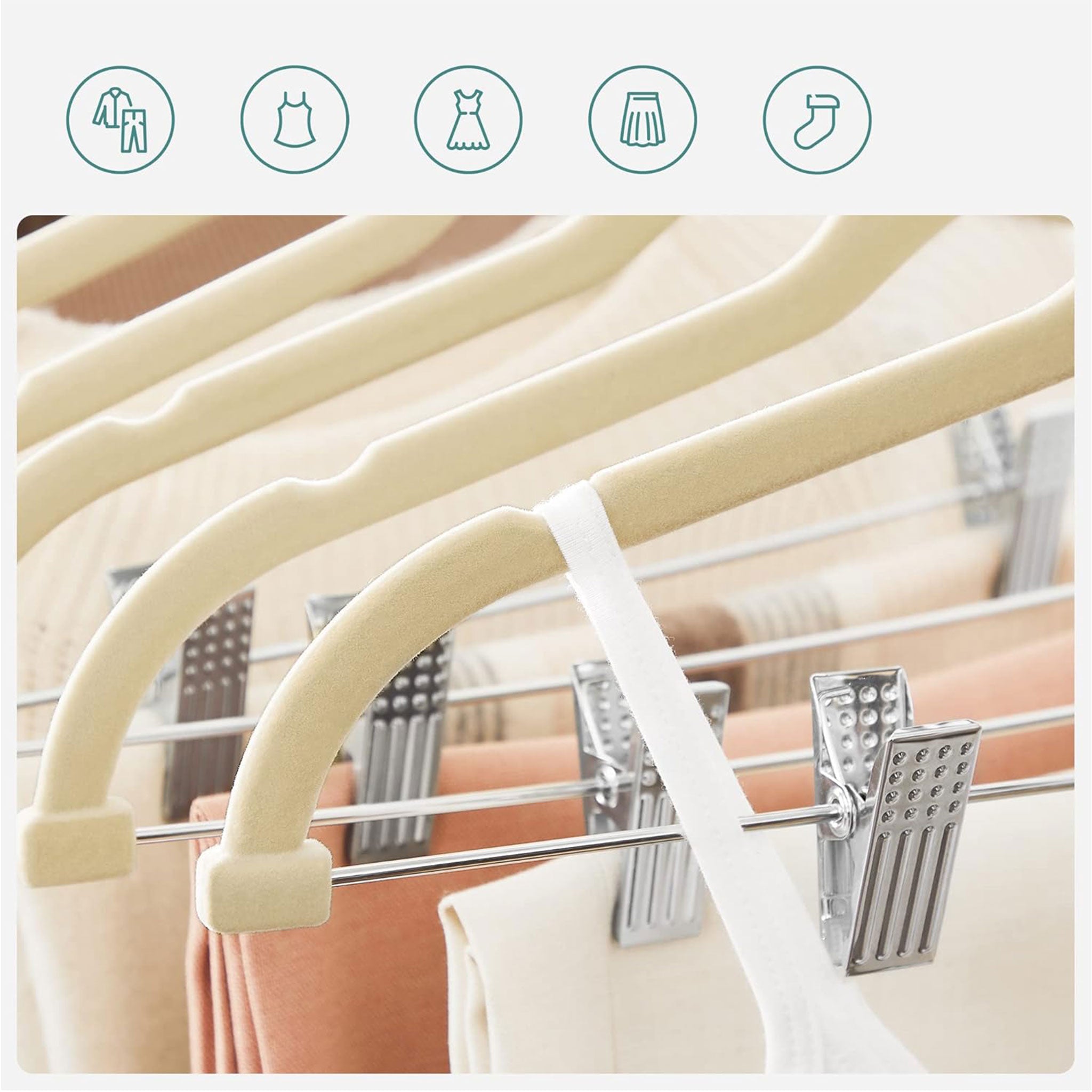 5-Set Wooden Pants & Scarf Closet Organizers