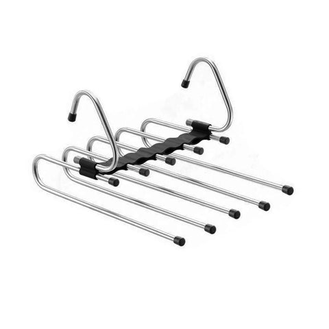 5 in 1 Pant Rack Hanger for Clothes Organizer Multifunction Shelves Closet Storage Organizer StainlessSteel Magic Trouser Hanger