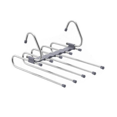 5 in 1 Pant Rack Hanger for Clothes Organizer Multifunction Shelves Closet Storage Organizer StainlessSteel Magic Trouser Hanger