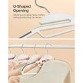 50 Pack Coat Hangers, Heavy-Duty Plastic Suit Hangers, S-Shaped Opening, Space-Saving, 360º Swivel Hook, 16.3 Inches Wide wiktra