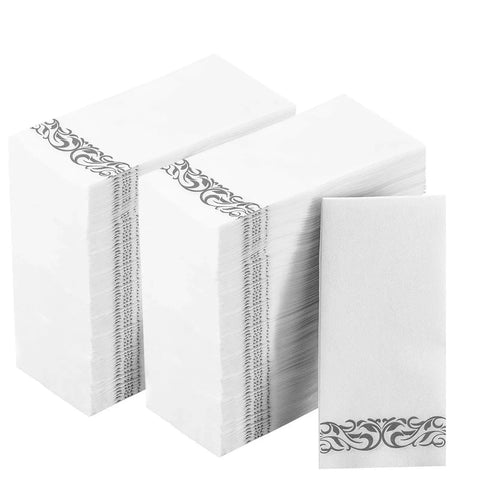 50PCS Soft and Linen Feel Disposable Hand Towels Durable Decorative Bathroom Hand Napkins Good for Kitchen, Parties, Weddings - Wiktra