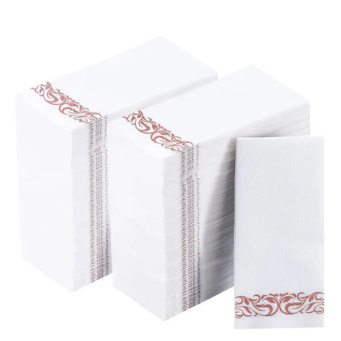 50PCS Soft and Linen Feel Disposable Hand Towels Durable Decorative Bathroom Hand Napkins Good for Kitchen, Parties, Weddings - Wiktra