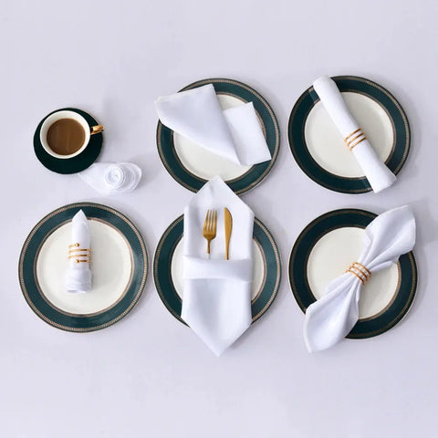 50Pc Satin Table Napkin Soft Handkerchief Tea Towels Wedding Banquet Square Table Napkins Napkin Ring Dinner Party Decor 30X30cm - Wiktra