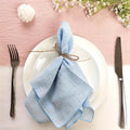 50pcs 30x30cm Ivory Retro Gauze Cotton Napkin Sewing Edge Tea Towel Wedding Party Christmas Table DecorBurrs napkins  Wholesale - Wiktra