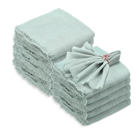 50pcs 32x32cm Terracotta Gauze Cotton NapkinReusable Tea Towel Wedding Party Christmas Table Decor Retro Burrs napkin Wholesale - Wiktra