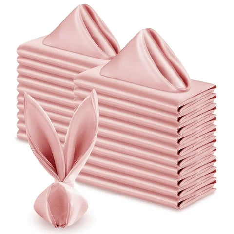 50pcs 43cmx43cm Satin Square Napkins Serving Table Decor Dinner Towels for Wedding Party Home Hotel Christmas Table Decoration - Wiktra