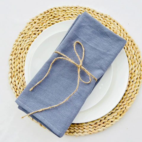 50pcs Cotton Cloth Napkins 30x45cm Dusty Blue Fabric Serviette Kitchen Tea Table Towels for Home Wedding Decoration Christmas - Wiktra