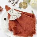 50pcs Rust Retro Gauze Cotton Napkin Wholesale 32x32cm Tea Towel Wedding Party Christmas Table Decor Burrs napkins - Wiktra