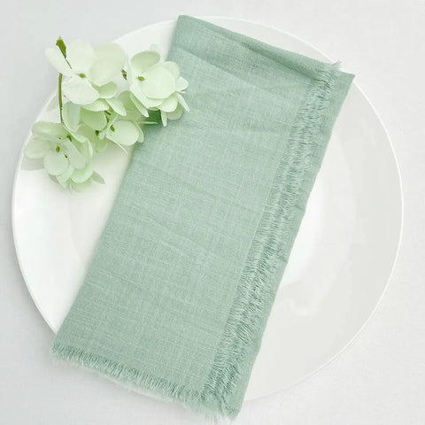 10/20/50pcs Sage Green Factory Wholesale Serving Cloth Napkins Cotton Fabric Serviette Gauze Table Towels Set Wedding Decoration - Wiktra