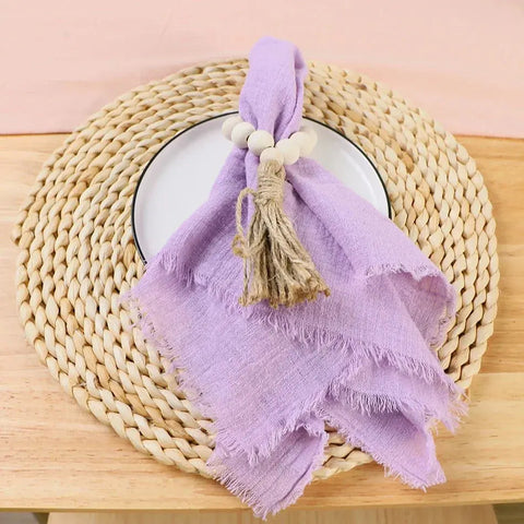 50pcs Wholesale Gauze Cotton Sage Green Napkin Tea Towel Wedding Party Christmas Table Decor Retro Burrs napkins 42x42cm - Wiktra